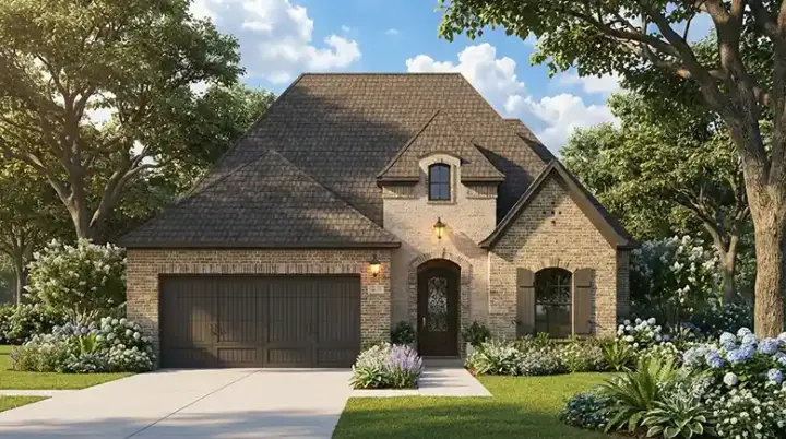European house plans 122-159 - front exterior, 1,908 sq ft, 4 bed, 2 bath house plans | Monster House Plans
