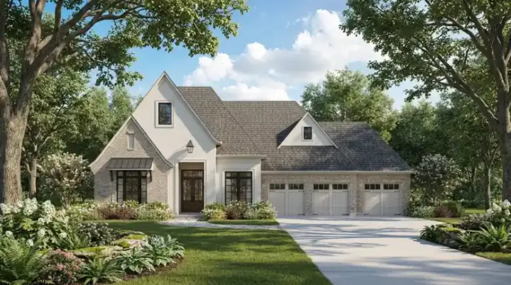 French Country house plans 122-162 - front exterior, 2,847 sq ft, 4 bed, 2 bath house plans | Monster House Plans