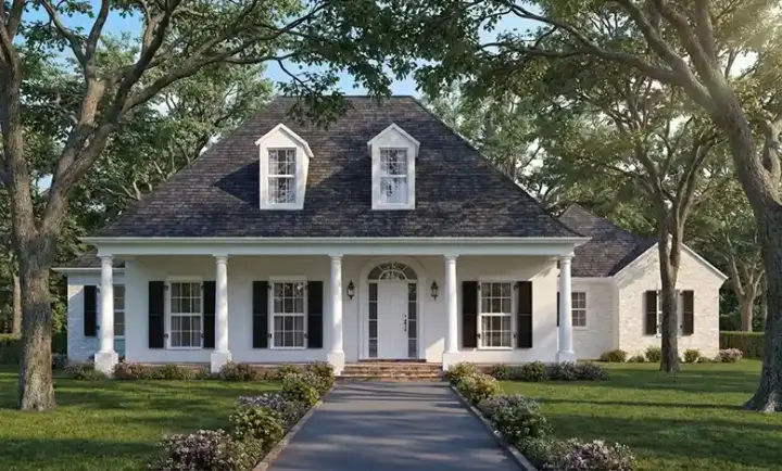 Acadian house plans 122-169 - front exterior, 0 sq ft, 4 bed, 3 bath house plans | Monster House Plans