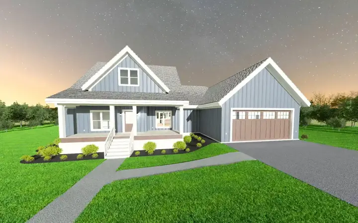 Country house plans 127-102 - front exterior, 1,878 sq ft, 4 bed, 2 bath house plans | Monster House Plans