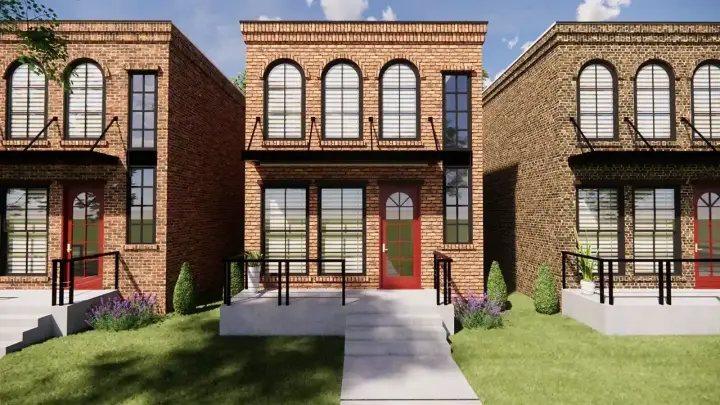 European house plans 129-102 - front exterior, 1,555 sq ft, 3 bed, 2 bath house plans | Monster House Plans