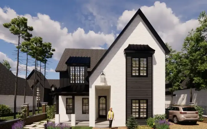 European house plans 129-104 - front exterior, 2,840 sq ft, 3 bed, 2 bath house plans | Monster House Plans