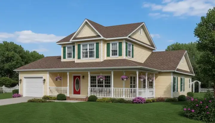 Country house plans 13-110 - front exterior, 1,784 sq ft, 3 bed, 2 bath house plans | Monster House Plans