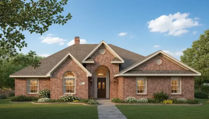 Traditional house plans 13-114 - front exterior, 2,128 sq ft, 4 bed, 2 bath house plans | Monster House Plans