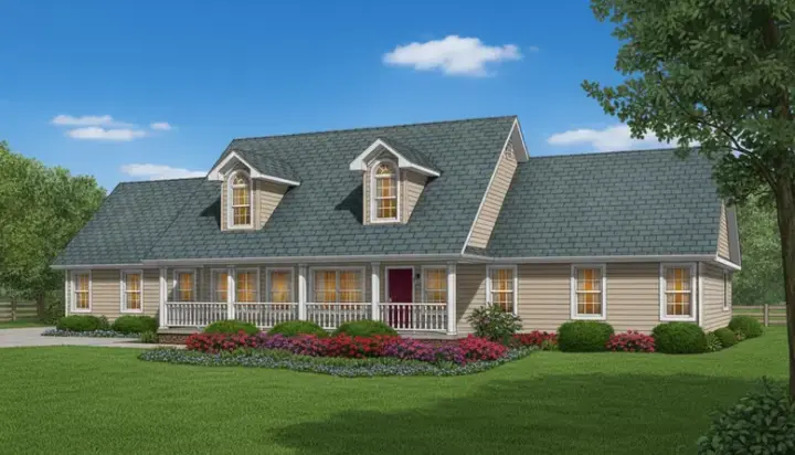 Country house plans 13-115 - front exterior, 1,954 sq ft, 3 bed, 2 bath house plans | Monster House Plans
