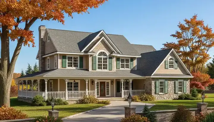 Country house plans 13-126 - front exterior, 2,583 sq ft, 4 bed, 2 bath house plans | Monster House Plans