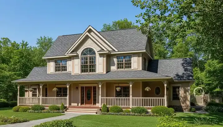 Farmhouse house plans 13-130 - front exterior, 2,433 sq ft, 4 bed, 2 bath house plans | Monster House Plans