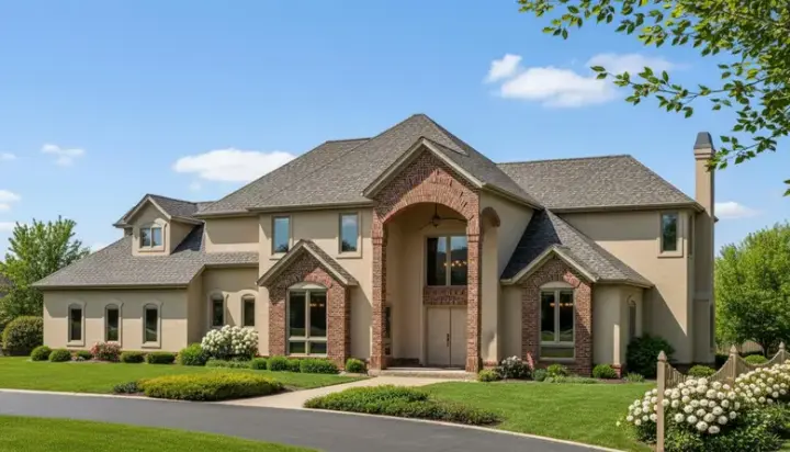 European house plans 13-140 - front exterior, 3,008 sq ft, 3 bed, 2 bath house plans | Monster House Plans