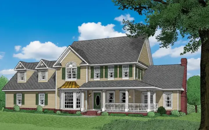 Country house plans 13-142 - front exterior, 3,272 sq ft, 4 bed, 3 bath house plans | Monster House Plans