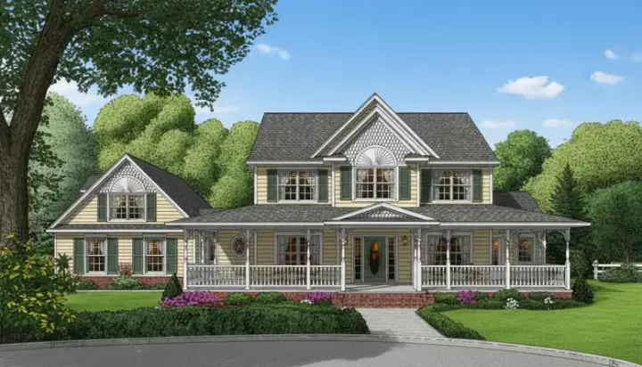 Country house plans 13-144 - front exterior, 2,645 sq ft, 4 bed, 3 bath house plans | Monster House Plans
