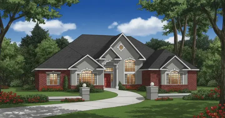 Traditional house plans 13-146 - front exterior, 2,836 sq ft, 3 bed, 2 bath house plans | Monster House Plans