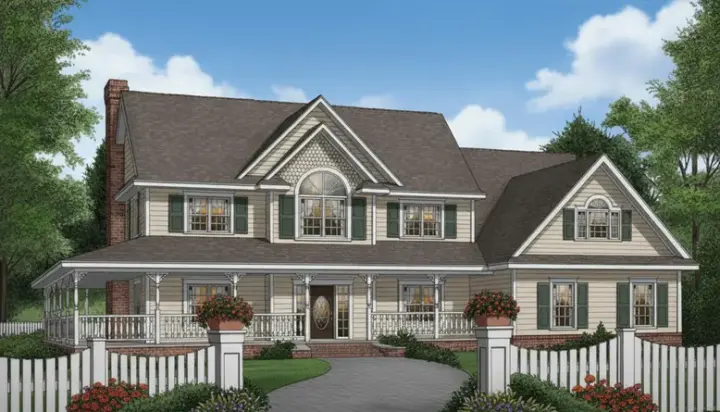 Country house plans 13-148 - front exterior, 2,989 sq ft, 4 bed, 2 bath house plans | Monster House Plans