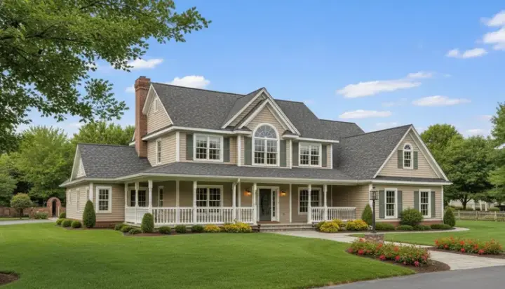 Country house plans 13-151 - front exterior, 2,599 sq ft, 5 bed, 2 bath house plans | Monster House Plans
