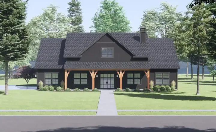 Modern Farmhouse house plans 131-107 - front exterior, 2,133 sq ft, 3 bed, 2 bath house plans | Monster House Plans
