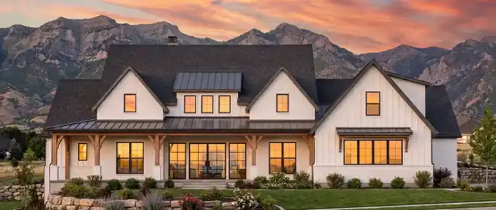 Modern Farmhouse house plans 131-116 - front exterior, 3,254 sq ft, 4 bed, 4 bath house plans | Monster House Plans