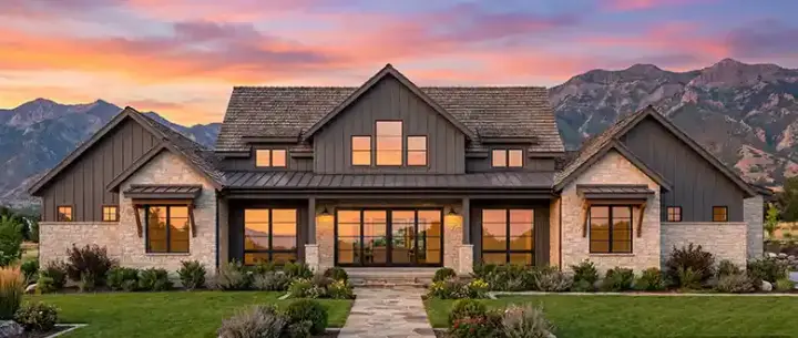 Modern Farmhouse house plans 131-119 - front exterior, 3,652 sq ft, 4 bed, 4 bath house plans | Monster House Plans
