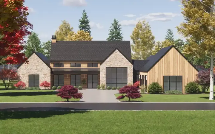 Modern Farmhouse house plans 131-125 - front exterior, 3,226 sq ft, 4 bed, 3 bath house plans | Monster House Plans
