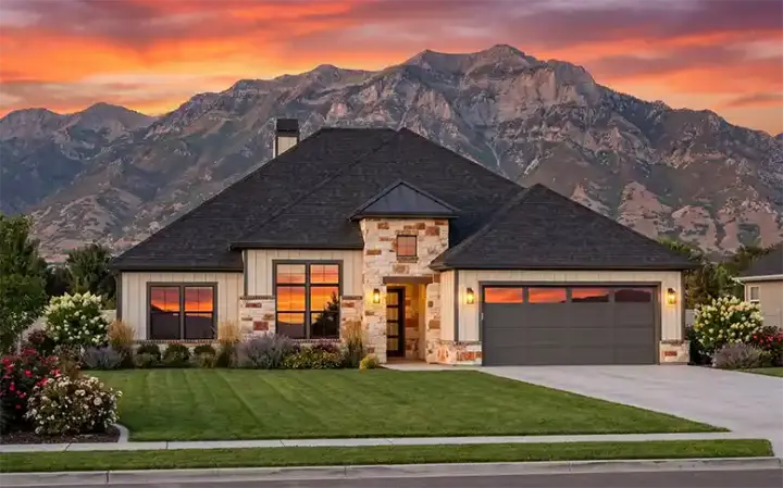 Transitional house plans 131-132 - front exterior, 2,016 sq ft, 4 bed, 2 bath house plans | Monster House Plans