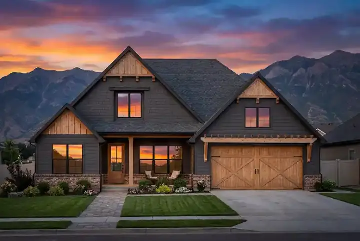 New American house plans 131-133 - front exterior, 2,186 sq ft, 4 bed, 3 bath house plans | Monster House Plans