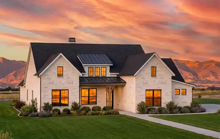 Modern Farmhouse house plans 131-136 - front exterior, 2,646 sq ft, 4 bed, 3 bath house plans | Monster House Plans