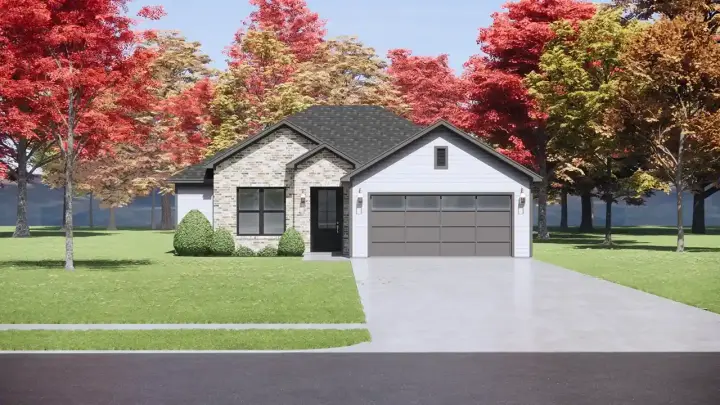 Traditional house plans 131-145 - front exterior, 1,326 sq ft, 3 bed, 2 bath house plans | Monster House Plans