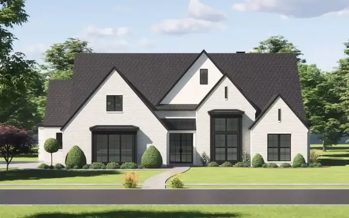 Transitional house plans 131-147 - front exterior, 3,036 sq ft, 4 bed, 3 bath house plans | Monster House Plans