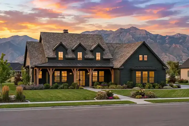 New American house plans 131-150 - front exterior, 2,700 sq ft, 4 bed, 3 bath house plans | Monster House Plans