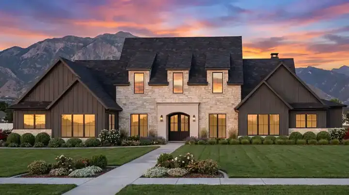 English Country house plans 131-154 - front exterior, 4,131 sq ft, 4 bed, 4 bath house plans | Monster House Plans