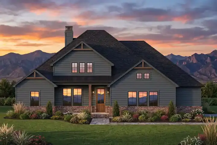 Country house plans 131-168 - front exterior, 2,646 sq ft, 4 bed, 3 bath house plans | Monster House Plans
