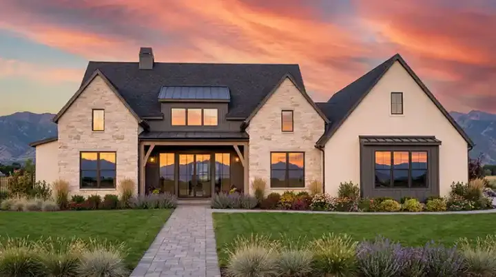 Modern Farmhouse house plans 131-177 - front exterior, 2,390 sq ft, 4 bed, 3 bath house plans | Monster House Plans