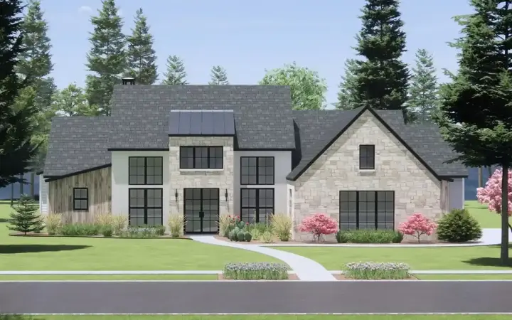Transitional house plans 131-193 - front exterior, 3,031 sq ft, 4 bed, 4 bath house plans | Monster House Plans