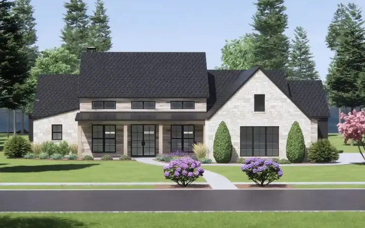 Modern Farmhouse house plans 131-194 - front exterior, 3,028 sq ft, 4 bed, 4 bath house plans | Monster House Plans