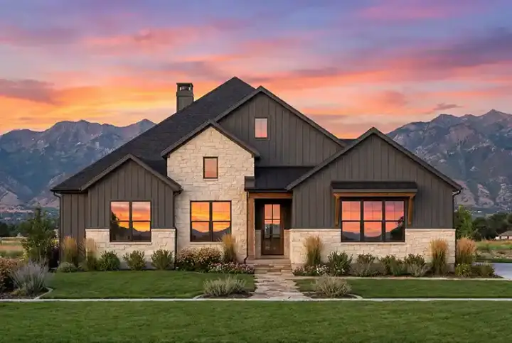Modern Farmhouse house plans 131-196 - front exterior, 2,348 sq ft, 4 bed, 3 bath house plans | Monster House Plans