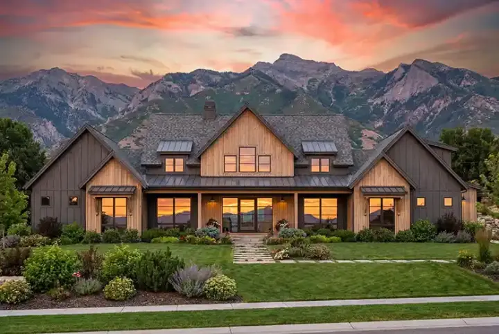 Modern Farmhouse house plans 131-198 - front exterior, 3,718 sq ft, 4 bed, 4 bath house plans | Monster House Plans