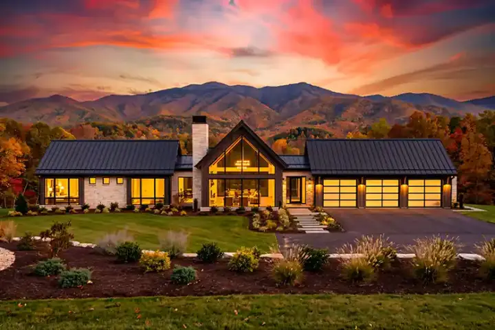 Modern house plans 131-204 - front exterior, 3,399 sq ft, 4 bed, 3 bath house plans | Monster House Plans