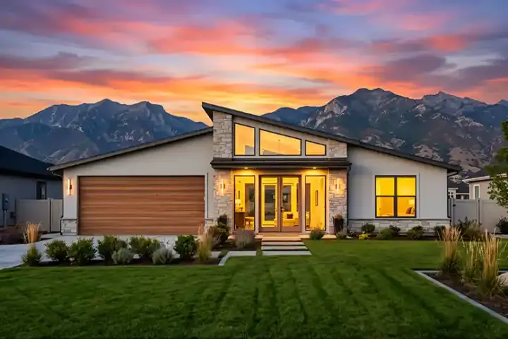 Contemporary house plans 131-210 - front exterior, 2,047 sq ft, 4 bed, 3 bath house plans | Monster House Plans