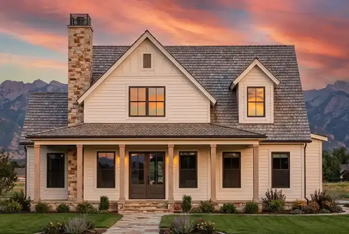 Modern Farmhouse house plans 131-223 - front exterior, 1,993 sq ft, 3 bed, 2 bath house plans | Monster House Plans
