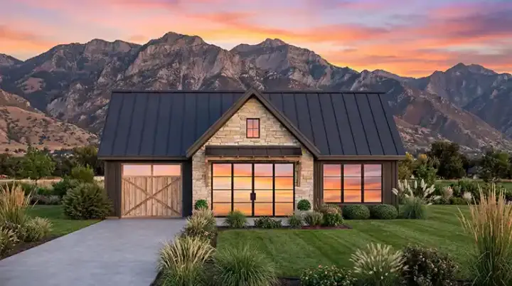 Transitional house plans 131-228 - front exterior, 1,301 sq ft, 2 bed, 2 bath house plans | Monster House Plans