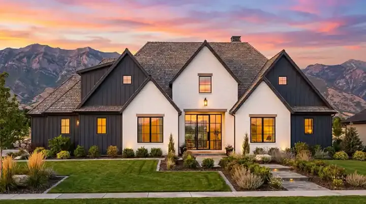 Transitional house plans 131-231 - front exterior, 2,574 sq ft, 4 bed, 3 bath house plans | Monster House Plans