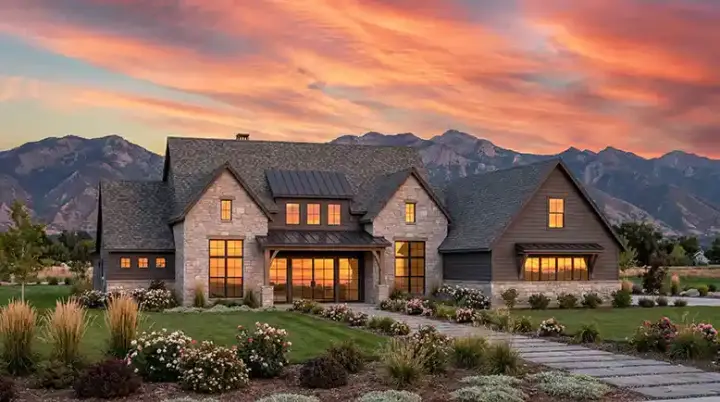 Modern Farmhouse house plans 131-237 - front exterior, 3,697 sq ft, 4 bed, 4 bath house plans | Monster House Plans