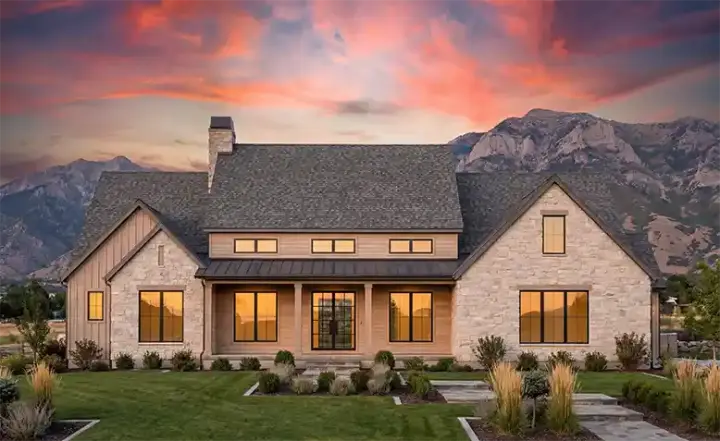 Transitional house plans 131-245 - front exterior, 3,122 sq ft, 4 bed, 3 bath house plans | Monster House Plans