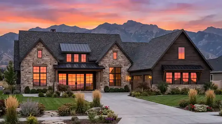 Modern Farmhouse house plans 131-249 - front exterior, 5,070 sq ft, 5 bed, 5 bath house plans | Monster House Plans