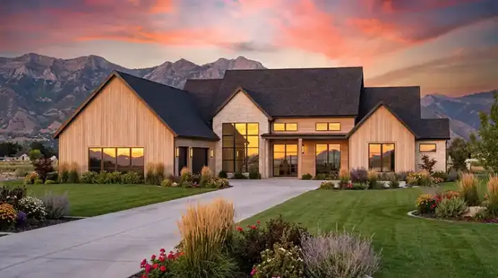 Modern Farmhouse house plans 131-251 - front exterior, 5,310 sq ft, 5 bed, 5 bath house plans | Monster House Plans