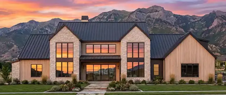 Modern house plans 131-255 - front exterior, 6,535 sq ft, 4 bed, 4 bath house plans | Monster House Plans