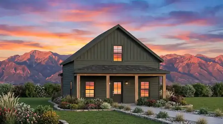 Bungalow house plans 131-262 - front exterior, 1,084 sq ft, 2 bed, 2 bath house plans | Monster House Plans