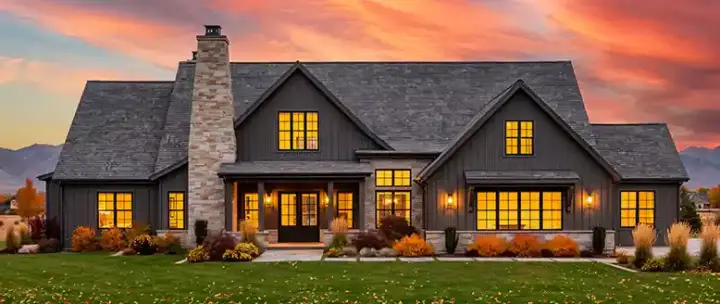 Modern Farmhouse house plans 131-265 - front exterior, 3,339 sq ft, 4 bed, 3 bath house plans | Monster House Plans