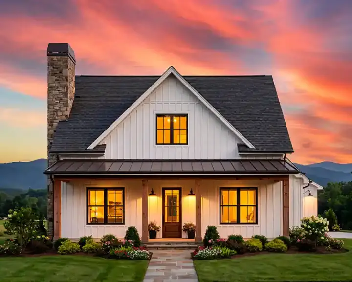 Modern Farmhouse house plans 131-278 - front exterior, 1,849 sq ft, 3 bed, 2 bath house plans | Monster House Plans