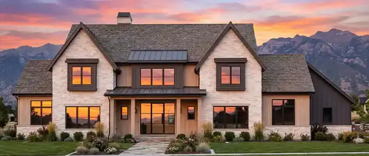 English Country house plans 131-279 - front exterior, 4,628 sq ft, 4 bed, 4 bath house plans | Monster House Plans