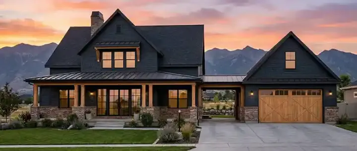 Modern Farmhouse house plans 131-284 - front exterior, 3,543 sq ft, 4 bed, 3 bath house plans | Monster House Plans