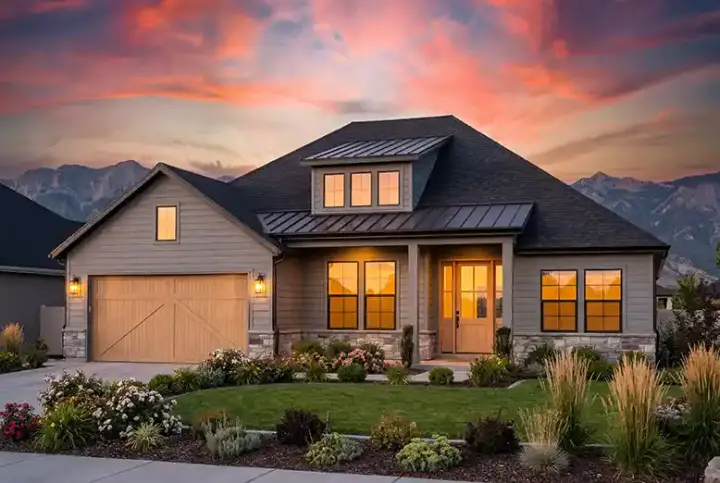 Modern Farmhouse house plans 131-290 - front exterior, 1,731 sq ft, 3 bed, 2 bath house plans | Monster House Plans
